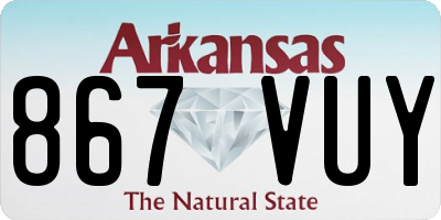 AR license plate 867VUY