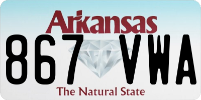 AR license plate 867VWA
