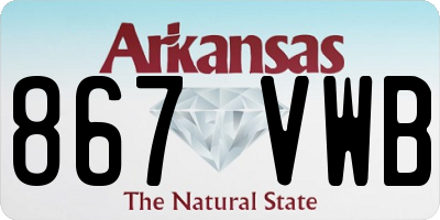 AR license plate 867VWB