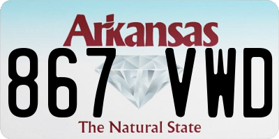 AR license plate 867VWD