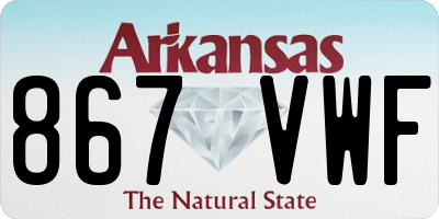 AR license plate 867VWF
