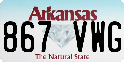 AR license plate 867VWG