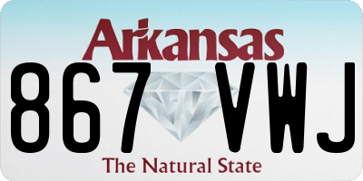 AR license plate 867VWJ