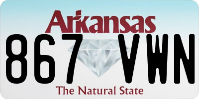 AR license plate 867VWN