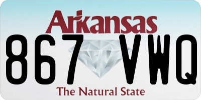 AR license plate 867VWQ