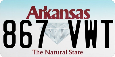 AR license plate 867VWT