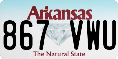 AR license plate 867VWU