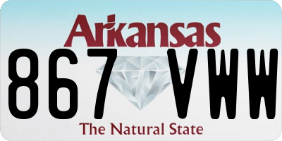 AR license plate 867VWW