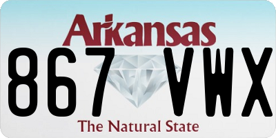 AR license plate 867VWX