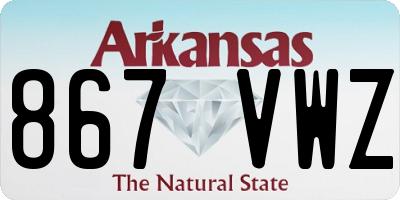 AR license plate 867VWZ