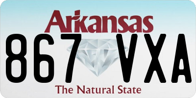 AR license plate 867VXA