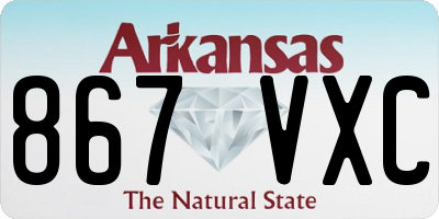 AR license plate 867VXC