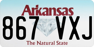 AR license plate 867VXJ