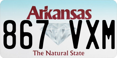 AR license plate 867VXM