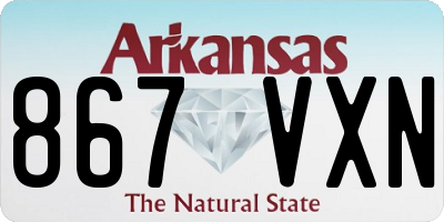 AR license plate 867VXN