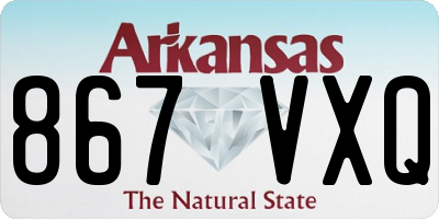 AR license plate 867VXQ