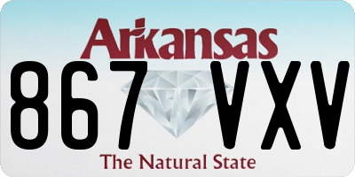 AR license plate 867VXV