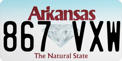 AR license plate 867VXW