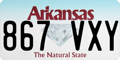 AR license plate 867VXY