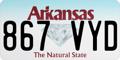 AR license plate 867VYD