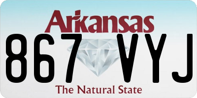 AR license plate 867VYJ
