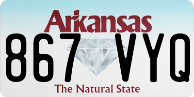 AR license plate 867VYQ