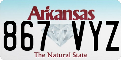 AR license plate 867VYZ