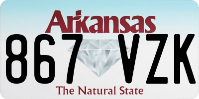 AR license plate 867VZK