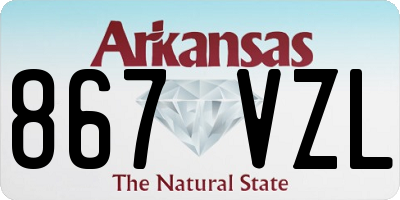 AR license plate 867VZL