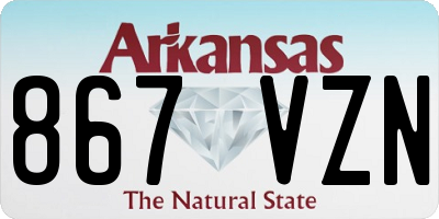 AR license plate 867VZN