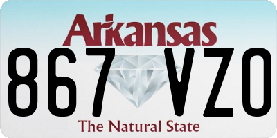 AR license plate 867VZO