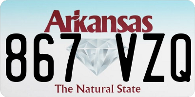 AR license plate 867VZQ