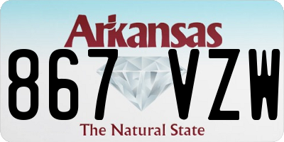 AR license plate 867VZW