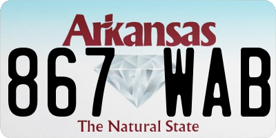 AR license plate 867WAB