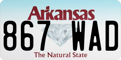 AR license plate 867WAD