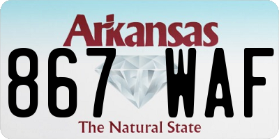 AR license plate 867WAF