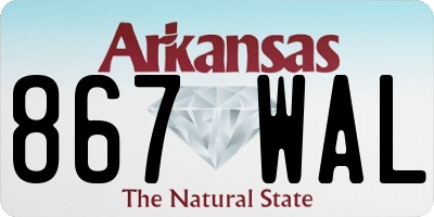 AR license plate 867WAL