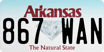 AR license plate 867WAN