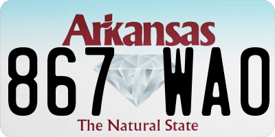 AR license plate 867WAO