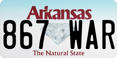 AR license plate 867WAR