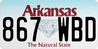 AR license plate 867WBD