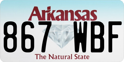 AR license plate 867WBF