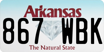 AR license plate 867WBK