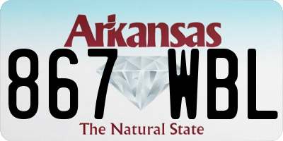AR license plate 867WBL