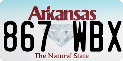AR license plate 867WBX
