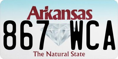 AR license plate 867WCA