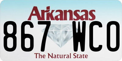 AR license plate 867WCO