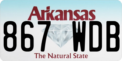 AR license plate 867WDB
