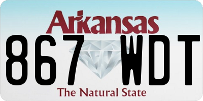 AR license plate 867WDT