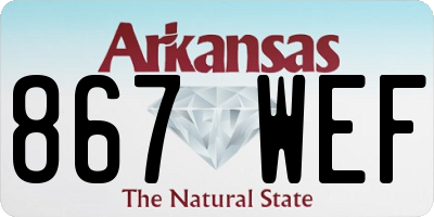 AR license plate 867WEF